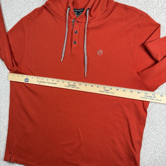 Hammer Made Quarter Button Hoodie Sweatshirt 2XL Orange Red - Picture 4 of 7
